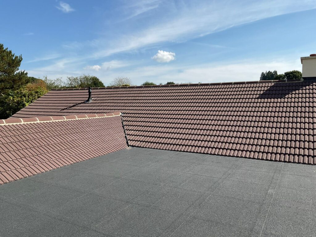 This is a photo of a roof which has just been repaired works carried out by LJ Roofing Calne